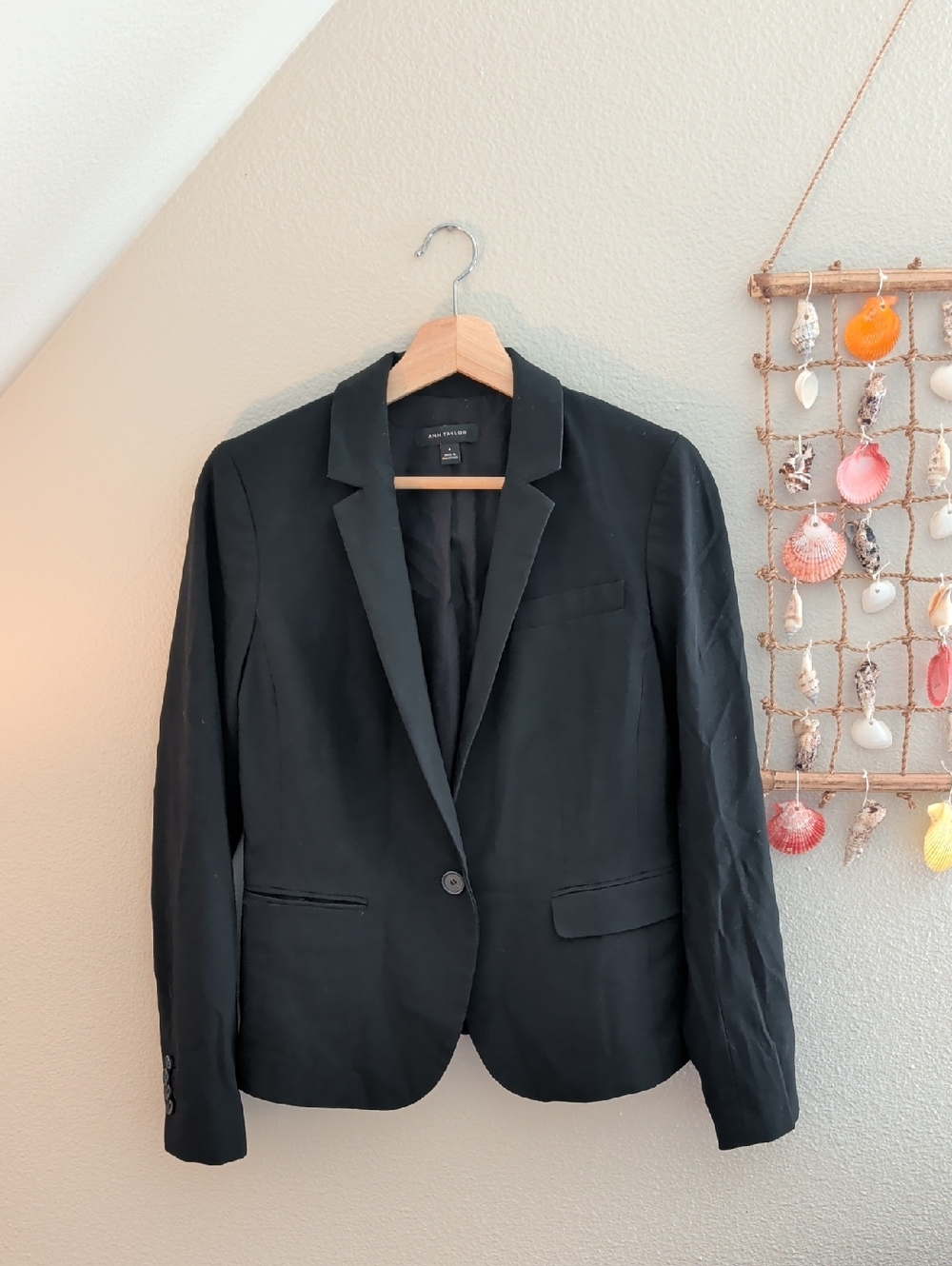 Ann Taylor Black Classic Single-Button Blazer